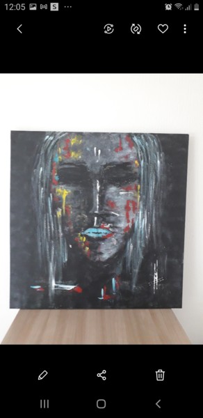 Schilderij getiteld "Sombre" door Herve Richard, Origineel Kunstwerk, Acryl