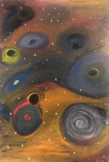 Schilderij getiteld "Interstellar" door Paquiar Landis Ruiz, Origineel Kunstwerk, Olie