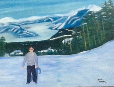 Peinture intitulée "Mont Whisler" par Nicole Paradis, Œuvre d'art originale, Huile