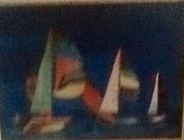 Peinture intitulée "Les voiliers" par Nicole Paradis, Œuvre d'art originale, Huile