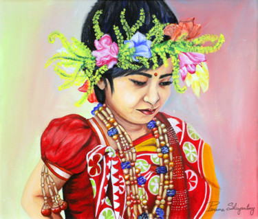 Painting titled "Pohela Boishakh" by Parama Shayantony, Original Artwork, Acrylic