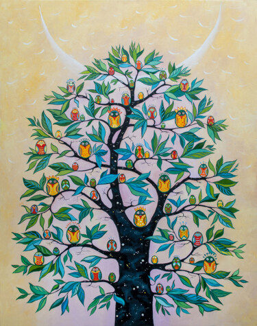 Pintura intitulada "Tree of Worlds" por Aleksandra Paranchenko, Obras de arte originais, Óleo