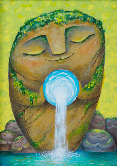 Peinture intitulée "Jizo spirits of nat…" par Aleksandra Paranchenko, Œuvre d'art originale, Acrylique