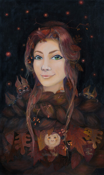Painting titled "Portrait of a girl…" by Aleksandra Paranchenko, Original Artwork, Oil