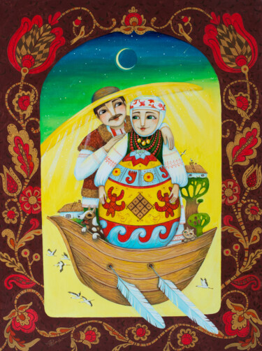 Картина под названием "Ukrainian family bo…" - Aleksandra Paranchenko, Подлинное произведение искусства, Акрил