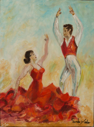 Pintura titulada "Flamenco" por Pardo Y Cobo, Obra de arte original, Oleo Montado en Bastidor de camilla de madera