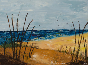 Painting titled "bord de mer" by Pardo Y Cobo, Original Artwork, Oil Mounted on Aluminium