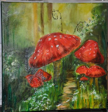 Painting titled ""sous les champigno…" by Pardo Y Cobo, Original Artwork, Acrylic
