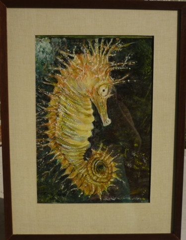 Painting titled "Hippocampe" by Pardo Y Cobo, Original Artwork, Acrylic Mounted on Wood Stretcher frame