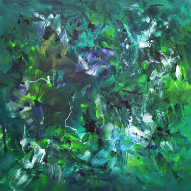 Картина под названием "Rainforest Breeze" - Paresh Nrshinga, Подлинное произведение искусства, Акрил Установлен на Деревянна…