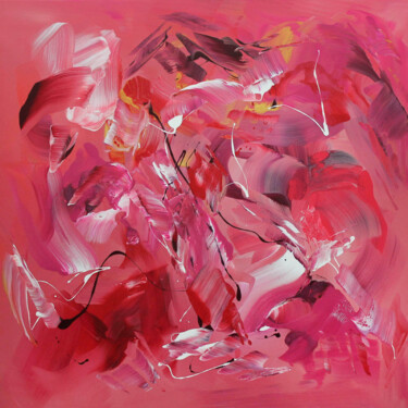 Картина под названием "Flamingo Magic" - Paresh Nrshinga, Подлинное произведение искусства, Акрил Установлен на Деревянная р…