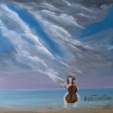 Картина под названием "La Mer" - Pari Ravan, Подлинное произведение искусства, Масло