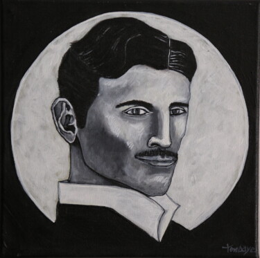 Peinture intitulée "Nikola Tesla" par Paris, Œuvre d'art originale, Acrylique