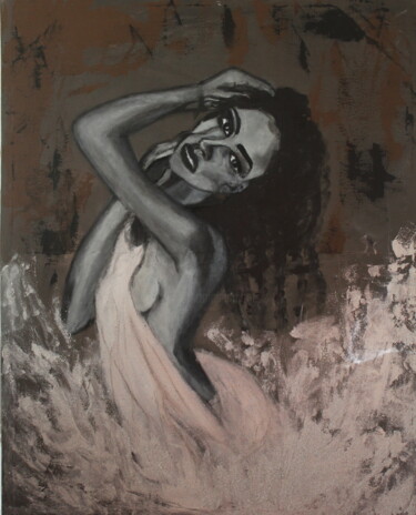 Painting titled "Sirena" by Parisa Maghan, Original Artwork, Acrylic