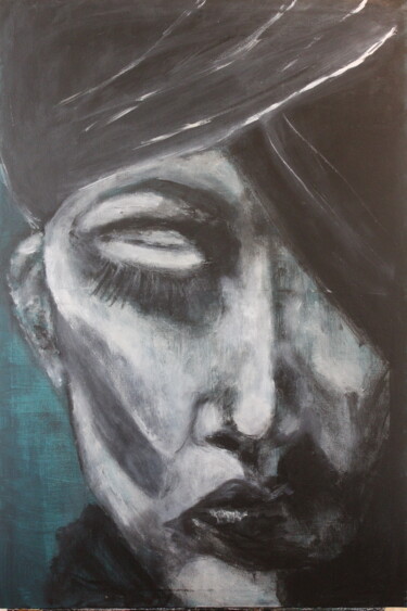 Painting titled "Vivo para Mi" by Parisa Maghan, Original Artwork, Acrylic Mounted on Wood Stretcher frame