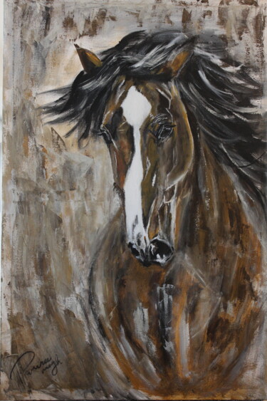 Painting titled "Libre y Noble" by Parisa Maghan, Original Artwork, Acrylic
