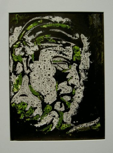 Peinture intitulée "Evelyne:  Tête verte" par Daniel Et Evelyne Pâris, Œuvre d'art originale