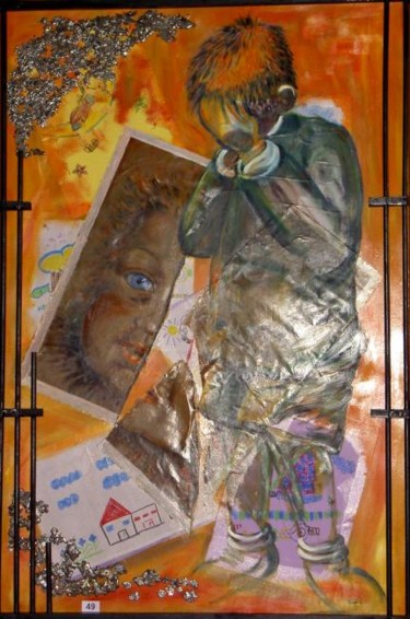 Peinture intitulée "Evelyne: Né quelque…" par Daniel Et Evelyne Pâris, Œuvre d'art originale