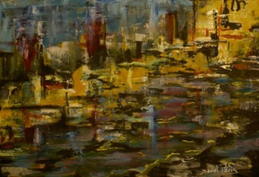 Au fil de l'eau 7 Peinture intitulée "Au fil de l'eau 7" par Daniel Et Evelyne Pâris, Œuvre d'art originale