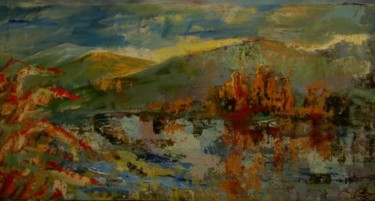 Peinture intitulée "lac de Villefort 2" par Daniel Et Evelyne Pâris, Œuvre d'art originale