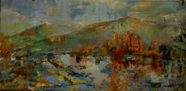 Pintura intitulada "lac de Villefort 3" por Daniel Et Evelyne Pâris, Obras de arte originais