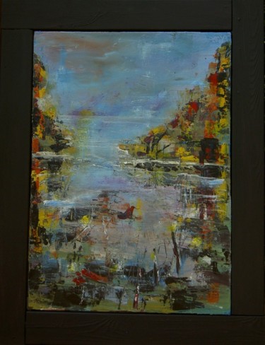 Painting titled "AU FIL DE L'EAU 4" by Daniel Et Evelyne Pâris, Original Artwork, Acrylic