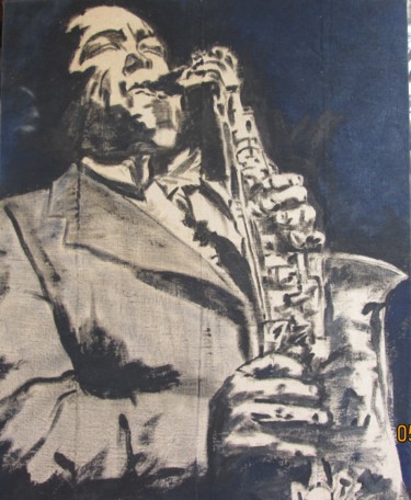 Painting titled "Jazz SAX" by Daniel Et Evelyne Pâris, Original Artwork, Acrylic