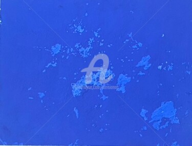 Pittura intitolato "Bleu fragmenté" da Yann Delpech, Opera d'arte originale, pigmenti Montato su Alluminio