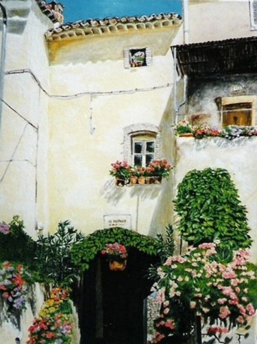 Painting titled "Le porche" by Rodolphe Parisotto, Original Artwork, Oil
