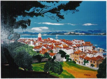 Schilderij getiteld "Saint Tropez" door Rodolphe Parisotto, Origineel Kunstwerk, Olie