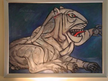 Pintura titulada "white tiger" por Paritosh Sen, Obra de arte original