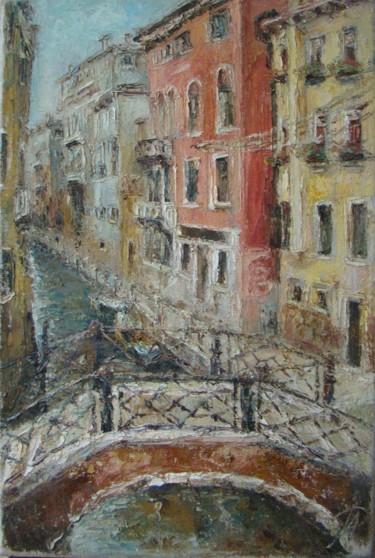 Картина под названием "Улочки Венеции." - Irina Radionova, Подлинное произведение искусства, Масло