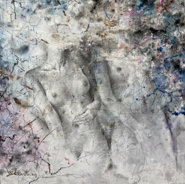 Malarstwo zatytułowany „“Nightingales “” autorstwa Jiyou Piao, Oryginalna praca, Kreda