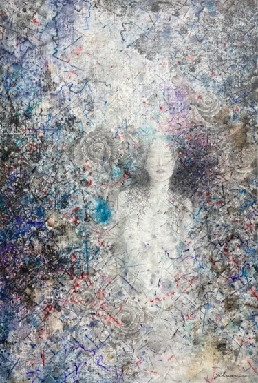 제목이 "“Rose “-20"인 미술작품 Jiyou Piao로, 원작, 분필