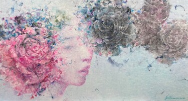 Painting titled "nightingale-45" by Jiyou Piao, Original Artwork, Pigments