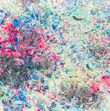 Pintura intitulada "Rose (The Nightinga…" por Jiyou Piao, Obras de arte originais, Pigmentos