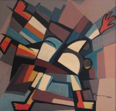 Pintura intitulada "Judocas (acrílico)" por Aníbal Ruivo, Obras de arte originais