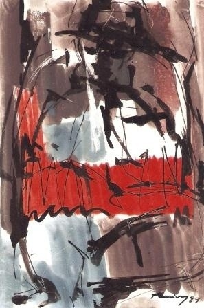Pintura intitulada "Acordeonista (aguar…" por Aníbal Ruivo, Obras de arte originais