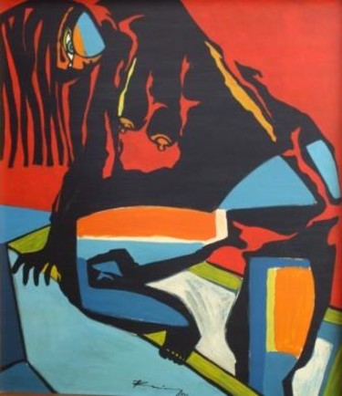 Pintura intitulada "Depois do Banho (ac…" por Aníbal Ruivo, Obras de arte originais