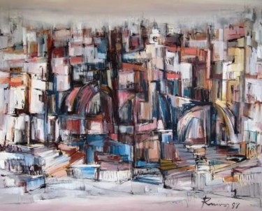 Pintura intitulada "Cidade Velha (acríl…" por Aníbal Ruivo, Obras de arte originais