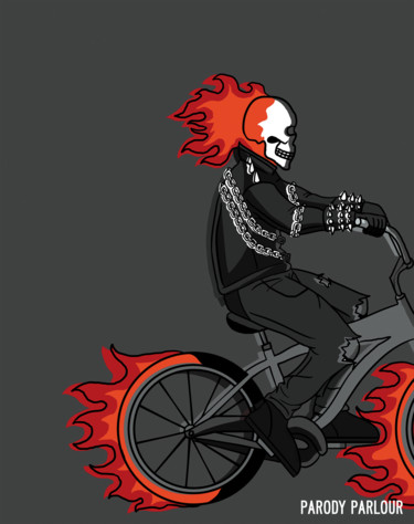 Ghost Cyclist Digital Arts titled "Ghost Cyclist" by Jahow See (Parody Parlour), Original Art, Digital Painting