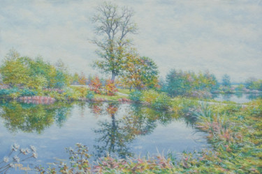 Painting titled "Ponds at Svyatsk" by Petr Parkhimovitch (parpeter66), Original Artwork, Oil