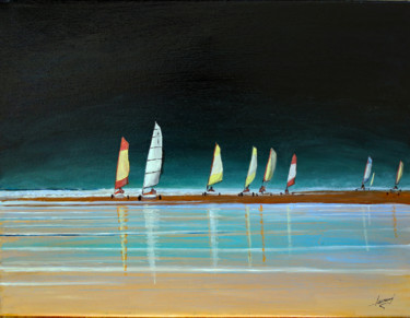 Pintura titulada "Bretagne - Course d…" por Jean Parraud, Obra de arte original, Oleo