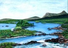 Malerei mit dem Titel "Irlande-Le connemar…" von Jean Parraud, Original-Kunstwerk, Öl