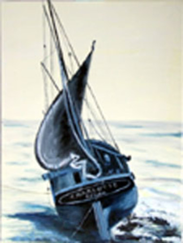 Painting titled "Voilier de pêche à…" by Jean Parraud, Original Artwork