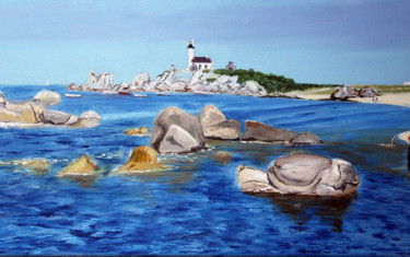 Painting titled "Brignogan - Pointe…" by Jean Parraud, Original Artwork, Oil