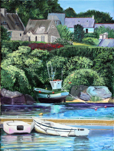 Peinture intitulée "finistere-sud-au fi…" par Jean Parraud, Œuvre d'art originale, Huile