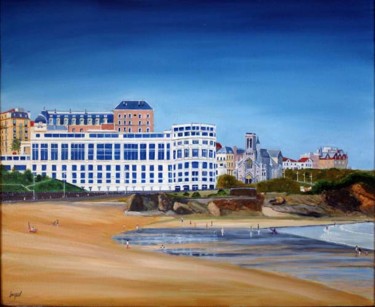 Painting titled "Biarritz - La grand…" by Jean Parraud, Original Artwork, Oil
