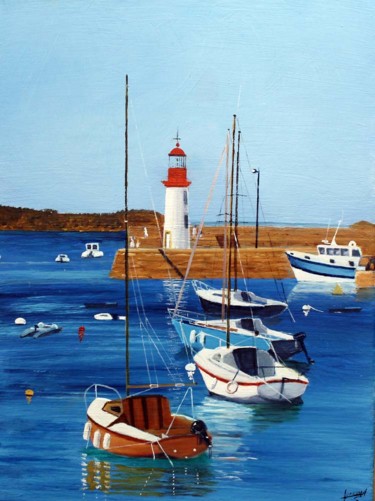 Painting titled "Port d'Erquy - Bret…" by Jean Parraud, Original Artwork, Oil