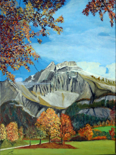 Painting titled "Alpes - Le Grand Fe…" by Jean Parraud, Original Artwork, Oil